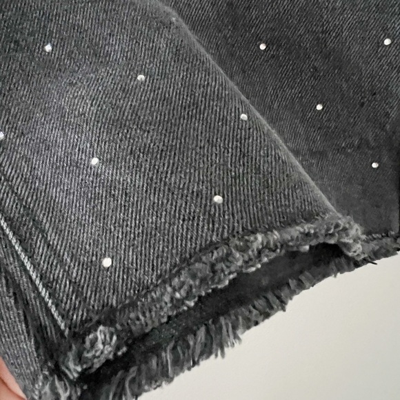 REVOLVE GENERATION LOVE Love Freya Crystal Denim Shorts Washed Black Size M - Picture 4 of 6